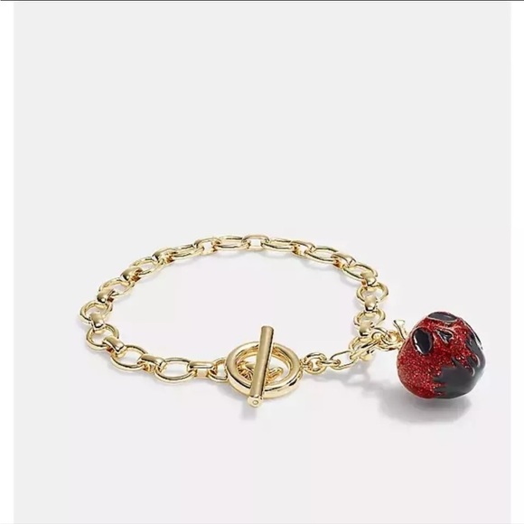 Coach x Disney Poison Apple Charm Gold Bracelet NWT - Picture 3 of 3